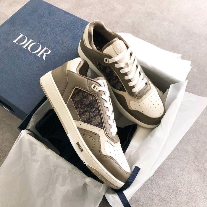 Dior B27 Low Top Oblique Sneakers Brown/White