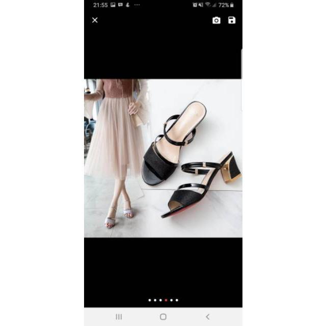 sepatu hak pump heels 7cm shoes import bartier ladies emor gold  silver hitam terbaik