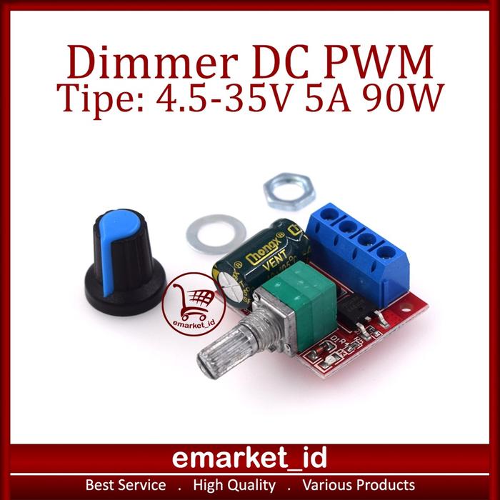 Modul Dimmer DC PWM 4.5-35V 5A 90W LED / Motor Speed Dimer Pengatur Kecepatan Controller Kontroller
