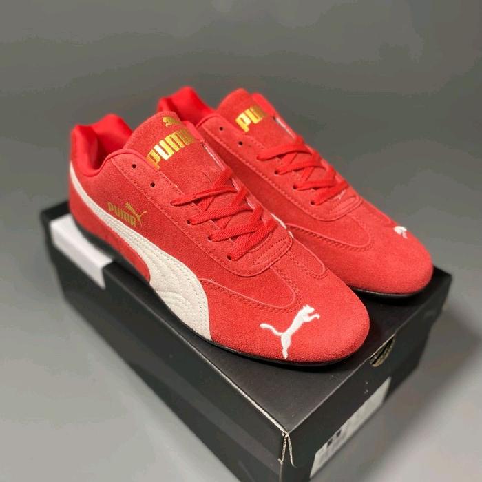 Sepatu Puma Speedcat Og Red Untuk Pria Wanita  Sneakers Casual Shoes Black and White Terbaru