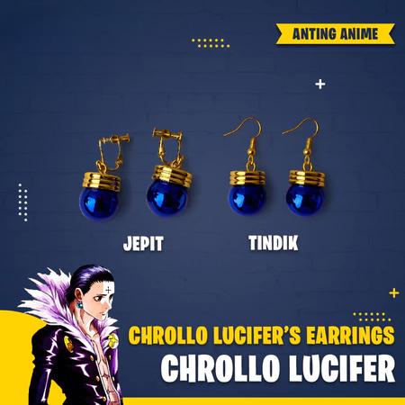 1 Pasang Anting Chrollo Lucifer Cosplay Anime Hunter x Hunter Aksesoris Fashion Earring Kartun Jepan