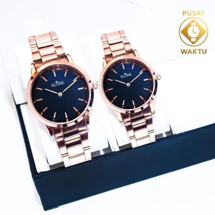 Jam Tangan Couple Fashion Slobe Rantai Stainless Steel