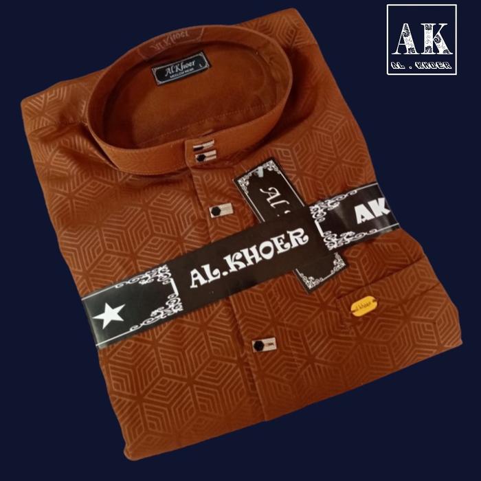 baju sultan EMBOS peria dewasa koko embos warna merah bata busana muslim S M L XL XXL Atasan kurta