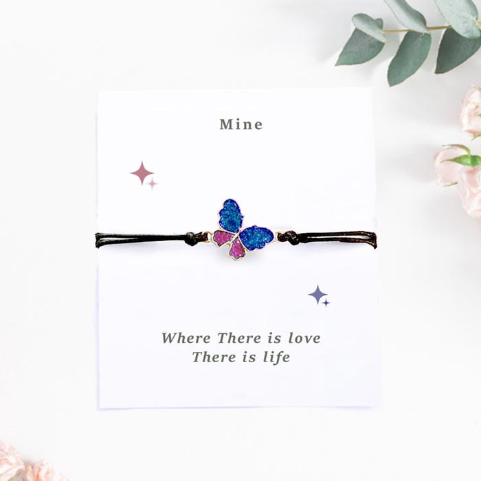 Gelang Kupu Kupu Love Nevertheless bracelet Butterfly DIY Yu na bi Tali VIntage Korea Persahabatan