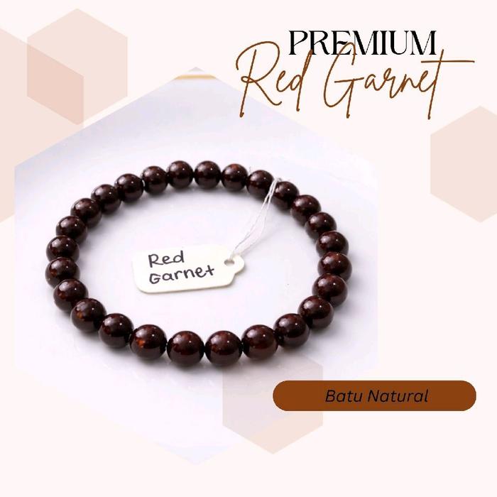 [Red Garnet] Gelang Batu Red Garnet premium
