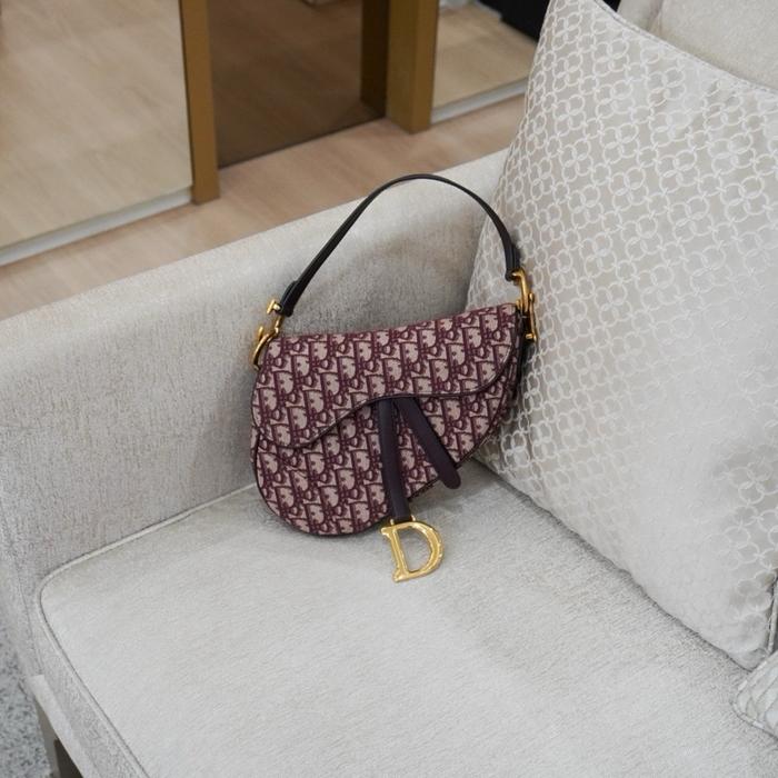 Dior Saddle Medium Oblique Jacquard Red GHW 2019