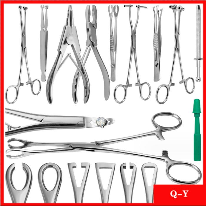 Alat Tindik Kualitas Tinggi Klem Lurus Stainless Steel Alat Penjepit Tang Penjepit Jarum Tindik Klip