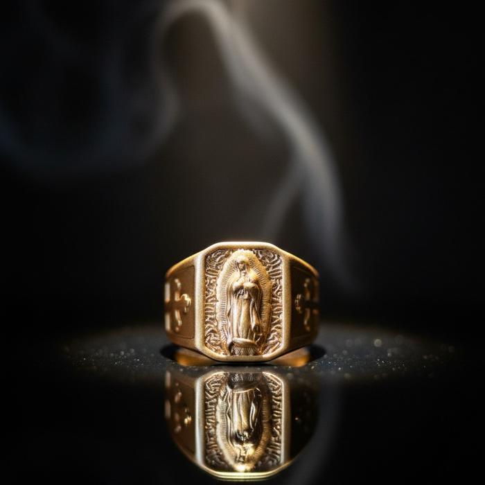 Cincin Bunda Maria Guadalupe Titanium Asli Anti Karat Spiritual