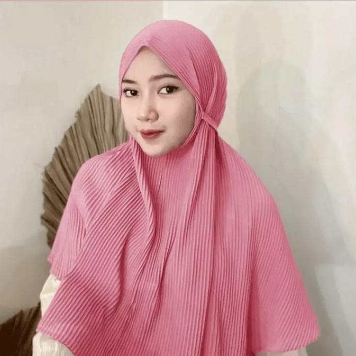 Bergo Maryam Plisket Jumbo Hijab instan Jumbo Plisket Lidi Bergo Plisket Kerut