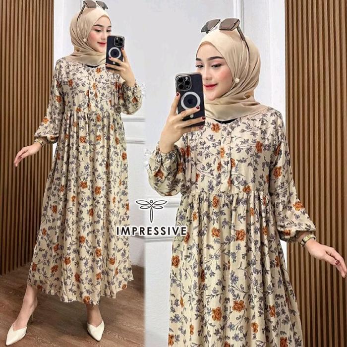 MIDI DRESS RAYON LONG TUNIK GAMIS WANITA Muslim