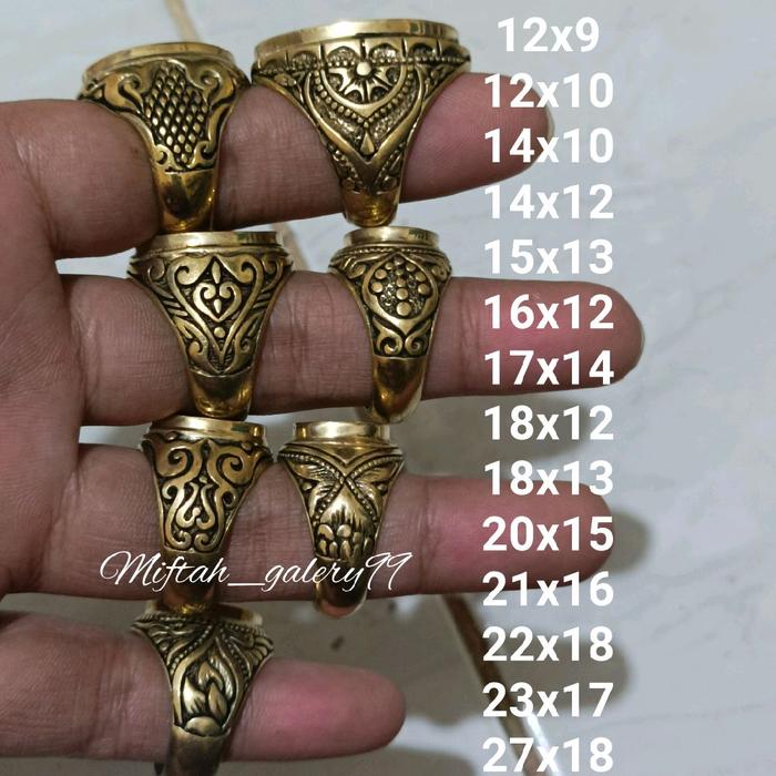 Emban cincin ring akik kuningan ukir