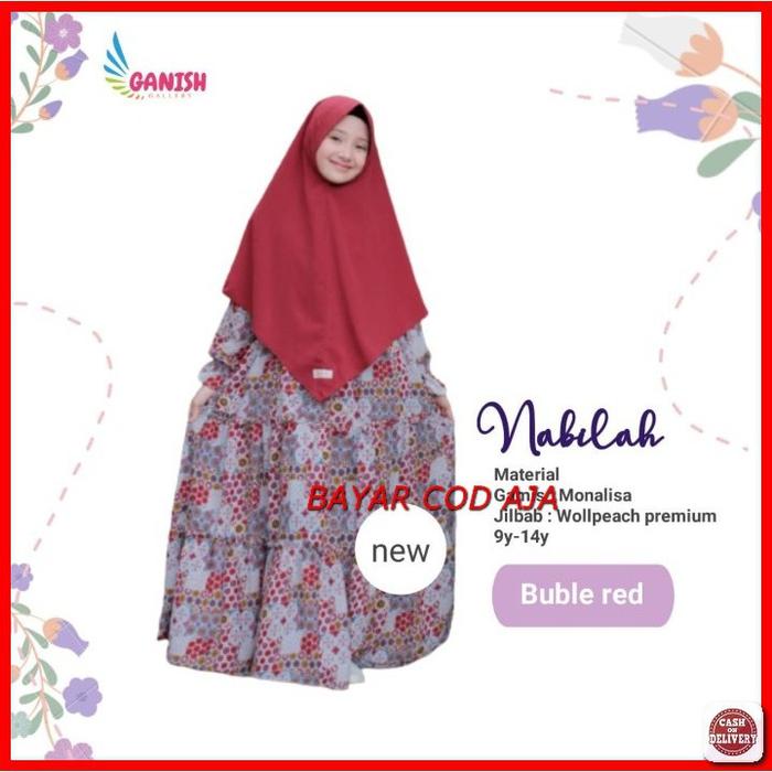 Hb - Gamis Anak By Mutif 2021 Taleea Blue Navy-Stripper OH545 Baju Set Hijab Jilbab Syari