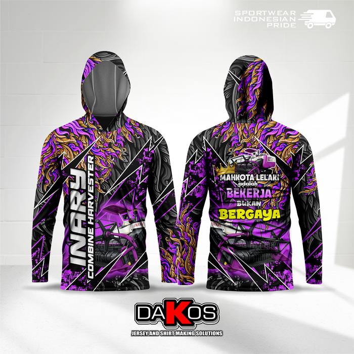 Dakos Jersey Combine Inari Harvester Bahan Drifit Premium Lengan Panjang Printing Kaos Operator Spor