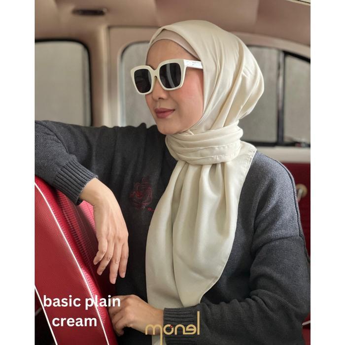 PROMO!! MONEL - Hijab Basic Plain Scarf Original Kerudung Segi Empat STOK TERBATAS!!
