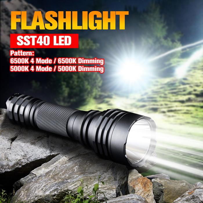 Convoy C8 + SST40 Senter Berkemah, Senter C8 6500K 4 Mode, Lampu