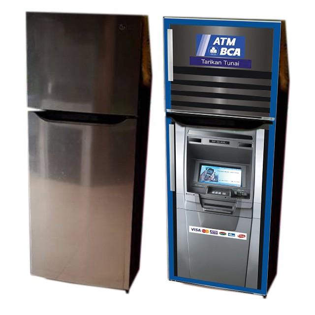 Stiker Kulkas 2 Pintu Motif ATM & Telepon London