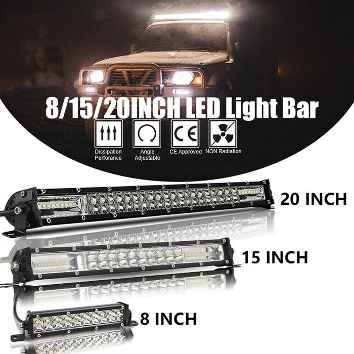 20/15/8 inch LED Bar Offroad Spot Flood LED Light Bar Single Row for