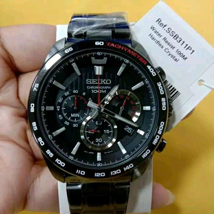 Seiko SSB311P1 Jam Tangan Pria Chronograph Tachymeter Water Resist 100M Hardlex Crystal Ref SSB311P1