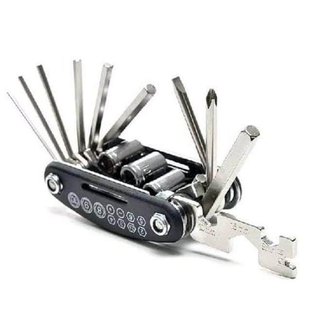 Kunci Sepeda / Kunci Pas Sepeda Set 16in1 Multifungsi Serbaguna / Tools Biker Kunci Sok Sepeda