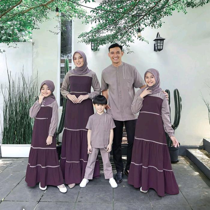 SARIMBIT KELUARGA COUPLE Eksis 202 PLUM KITTEN / GAMIS IBU / KOKO ANAK / GAMIS UNGU / KOKO UNGU