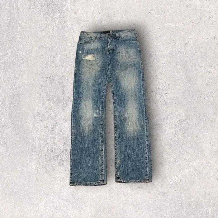 Just Cavalli Button Fly Ripped Washing Blue Jeans Original