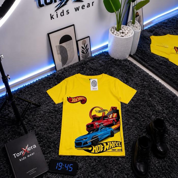 Kaos baju Anak motif hotswheels viral untuk Anak Laki-laki dan Perempuan Bahan Cotton Premium Sablon