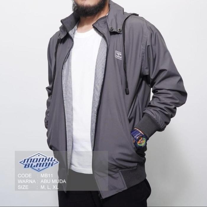 JAKET PARASUT BOLAK-BALIK KUPLUK ZIPPER MONKL BLANK
