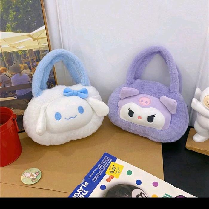 Totebag busa mini tas bulu boneka timbul  bisa muat hp aja
