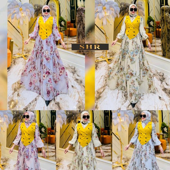 SHR MAXI DRES GAMIS SET HIJAB ROMPI SCUBA