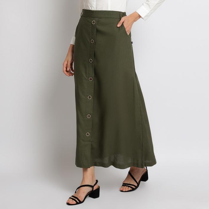 Flamoush Varuna Green Long Skirt Wanita