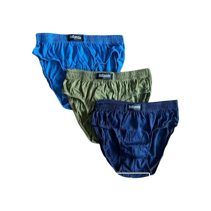 Rollando Celana Dalam Pria Rollando Isi 3Pcs Kain Katun Poliester Elastis Nyaman Cocok untuk Sehari-