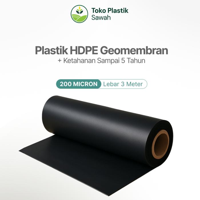 GEOMEMBRAN HDPE Plastik Kolam TEBAL 200 MICRON LEBAR 3 METER