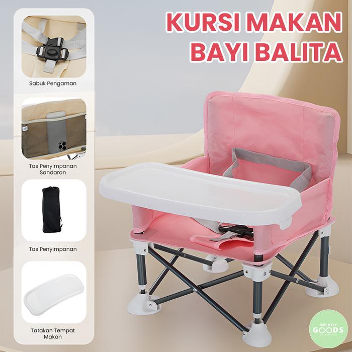 KAN Kursi Makan Bayi Balita Tempat Makan Bayi Portable Lipat