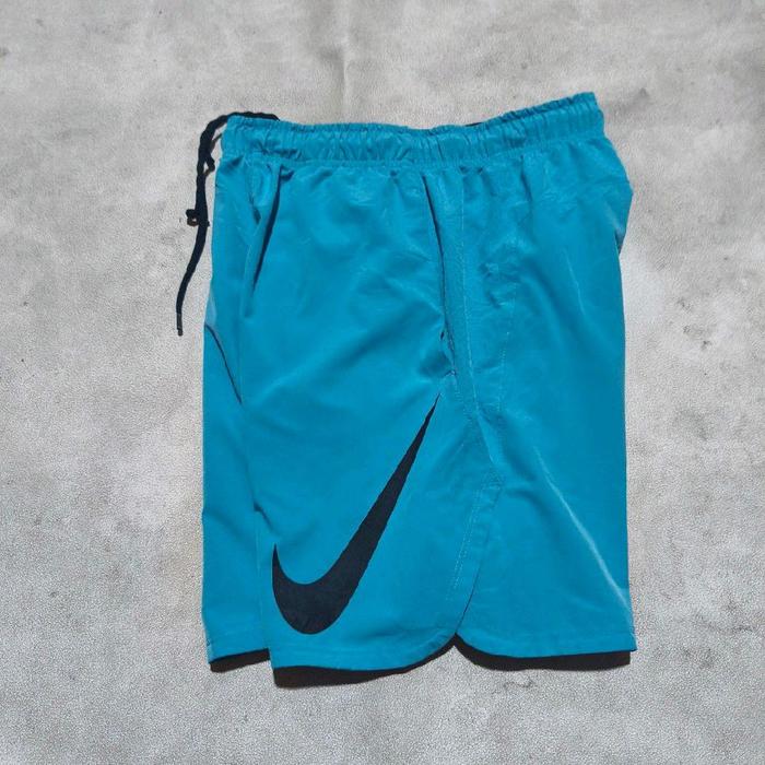 celana pendek kolahraga lari running nike big swoosh biru bekas