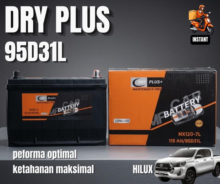 Aki Mobil Dry Plus 95D31L (NX120-7L) Maintenance Free - Aki Kering Original Garansi