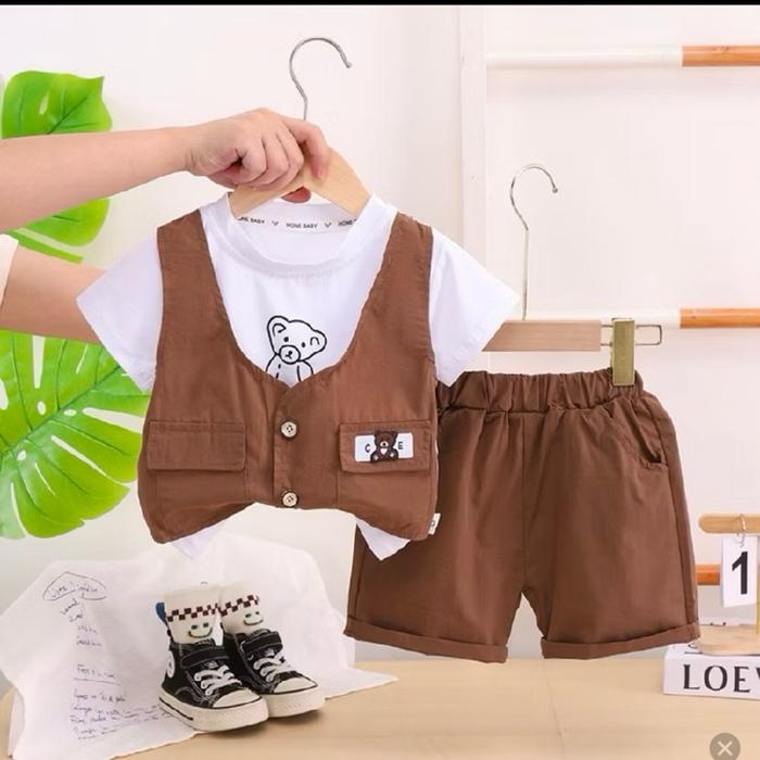 Setelan rompi anak cowok keren