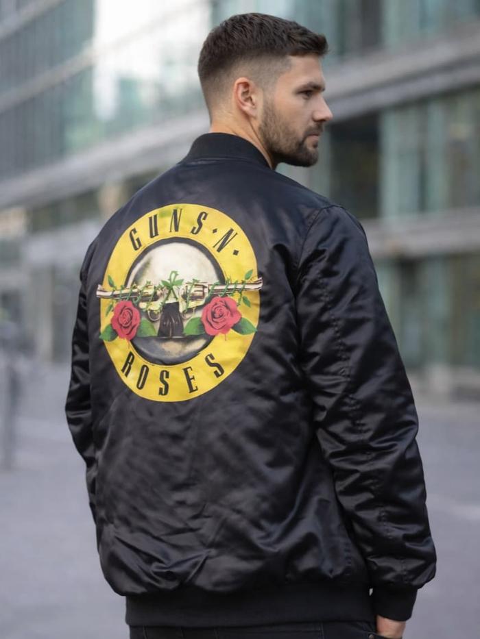 Jaket Bomber Black Band Guns n Roses Mc.F Supply Co