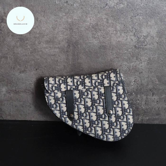 DIOR SADDLE SLINGBAG BLUE OBLIQUE CANVAS