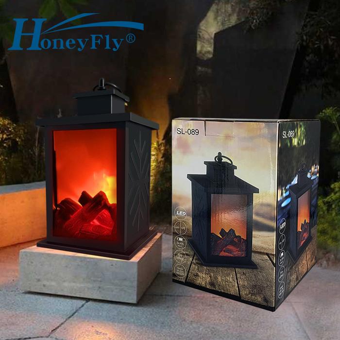 HoneyFly LED Lampu Lentera Efek Api Simulasi Perapian Api Lampu Malam