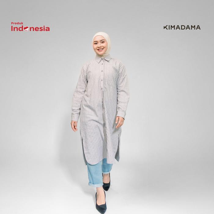 KIMADAMA Kamaniya Cotton Midi Dress | Dress Tunik Wanita Katun Tidak Menerawang Nyaman Seharian | Mi