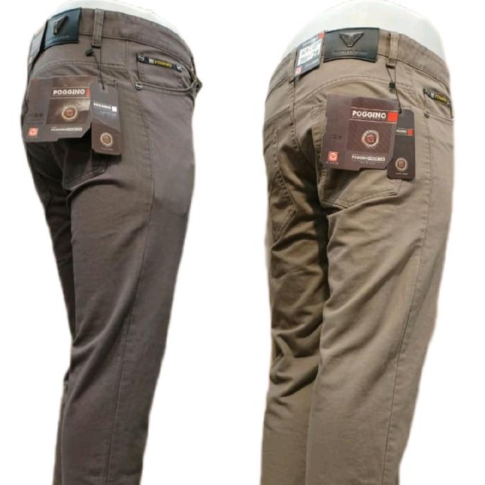 Celana Panjang Kamvas Reguler Pria Dewasa Merk Poggino Original Distro Cinos Kanvas  Chino Laki loco