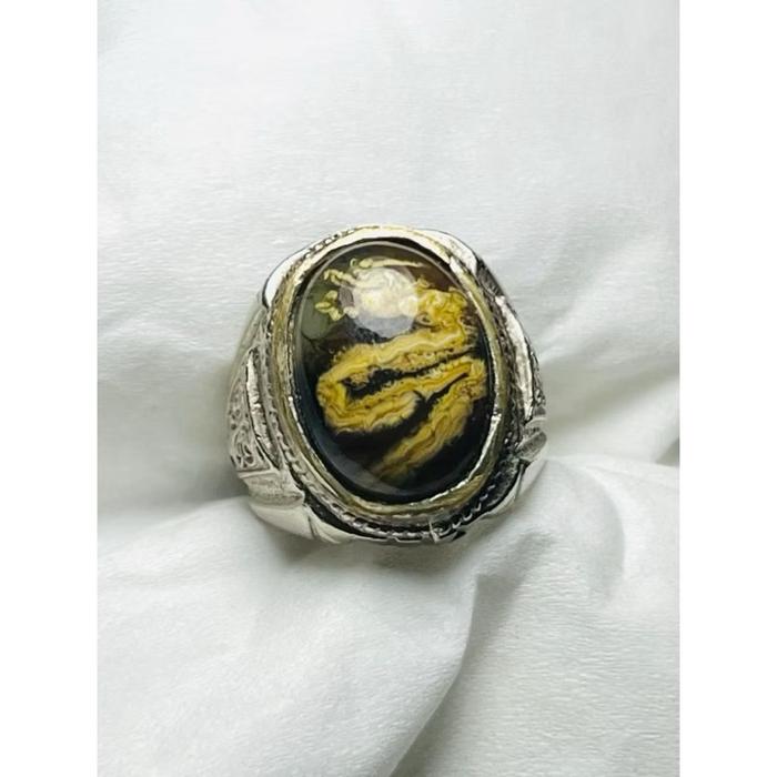 batu permata akik pacawarna motif naga oval variasi ring tanam .