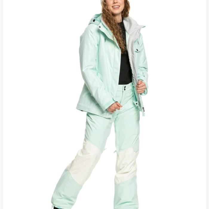 ROXY WOMEN'S CHLOE KIM WOODROSE INSULATED SNOW PANT AQUA CELANA PANJANG HIKING TREKKING WINTER SKI S