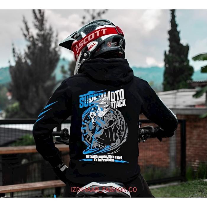 Hoodie Supermoto Attack newHoodie Supermoto Trail KTM KLX CRF WR Switer cowok Hudie pria Swetshirt D
