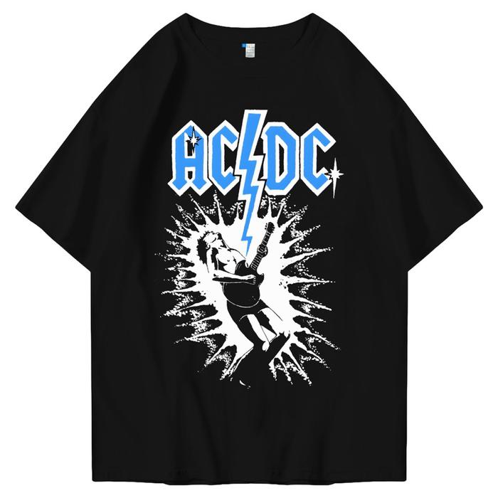 Hi VABA Oversized Acdc blue Tshirt | Kaos Streetwear Unisex Tee