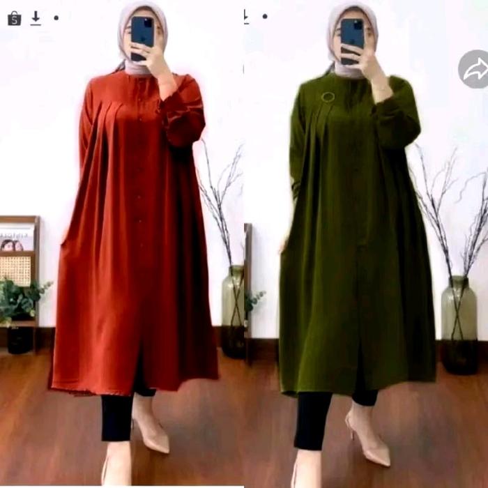 Long tunik crinkle airflow//Tunik crinkle airflow