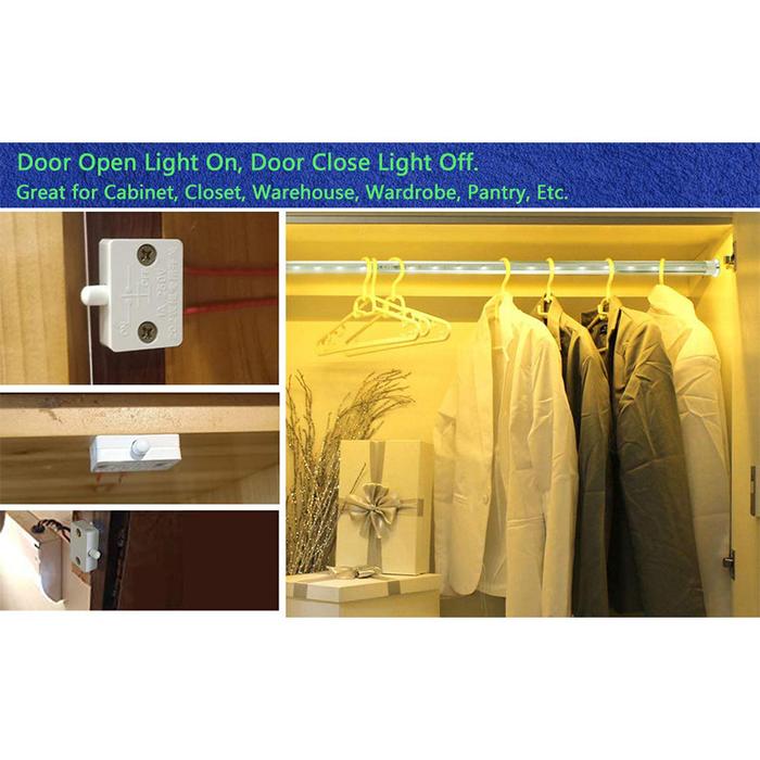 4pcs Saklar Pintu Reset Lampu Sensor Lemari Otomatis Sakelar Kontrol Lampu