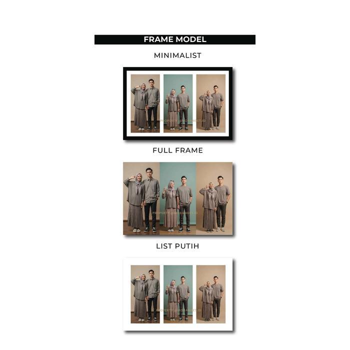 [BISA COD] CETAK FOTO KOLASE 3 FOTO FULL BINGKAI UKURAN 20 X 30 CM PAPAN MDF - MINIMALIST
