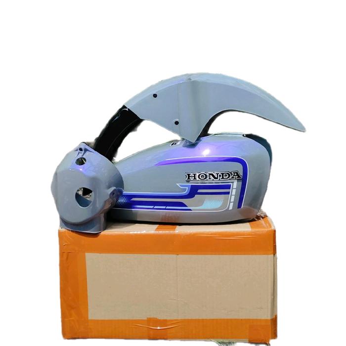 Honda Tangki CB100 125 Set Slebor Lembayung Ungu Batok Press Galvanis Bahan Tebal Motif Cat Baru Sia