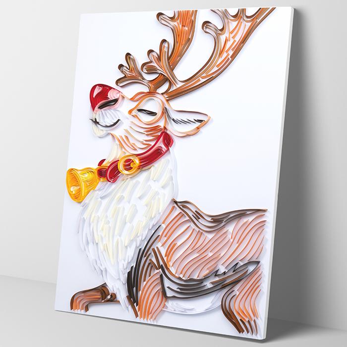 Quilling Paper Painting Kit Elk Art Decal DIY Wall Stickers for Kids